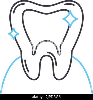 Symbol der Zahnlinie, Umrisssymbol, Vektordarstellung, Konzeptzeichen Stock Vektor