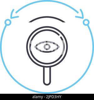 Sprint-Review-Liniensymbol, Umrisssymbol, Vektordarstellung, Konzeptzeichen Stock Vektor
