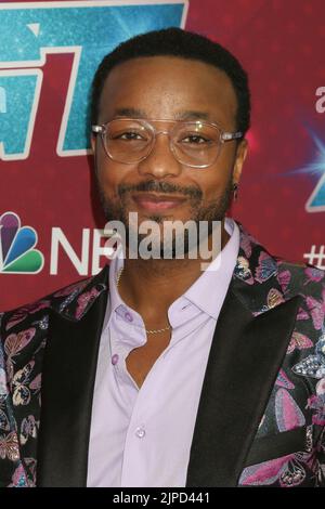 Pasadena, USA. 16. August 2022. Wyn Starks at the America's Got Talent Season 17 - Live Show Red Carpet im Pasadena Sheraton Hotel am 16. August 2022 in Pasadena, CA (Foto von Katrina Jordan/Sipa USA) Credit: SIPA USA/Alamy Live News Stockfoto