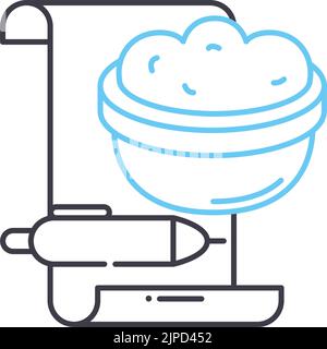 Liniensymbol für Lebensmittelrezepte, Umrisssymbol, Vektordarstellung, Konzeptzeichen Stock Vektor