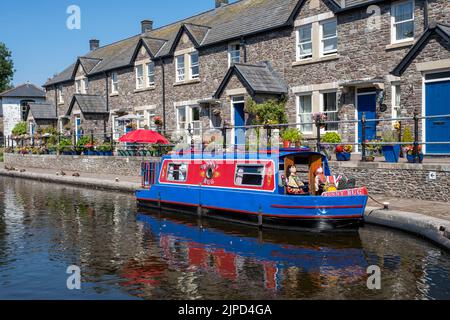 Brecon Canal Basin in Aberhonddu, Wales. Stockfoto