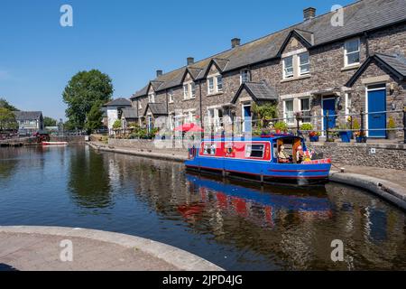 Brecon Canal Basin in Aberhonddu, Wales. Stockfoto