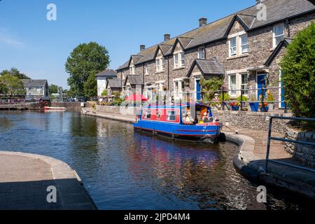 Brecon Canal Basin in Aberhonddu, Wales. Stockfoto