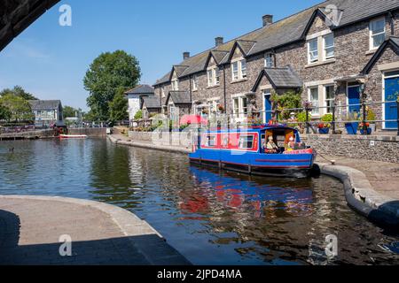 Brecon Canal Basin in Aberhonddu, Wales. Stockfoto