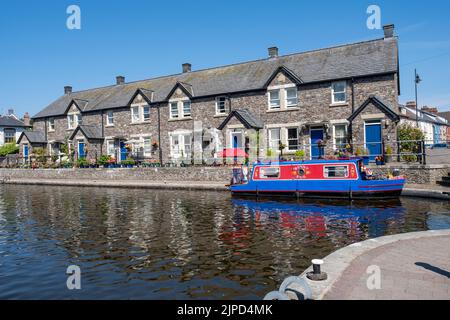 Brecon Canal Basin in Aberhonddu, Wales. Stockfoto