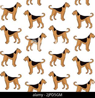 Vektor nahtloses Muster von welsh Terrier Hund Stock Vektor
