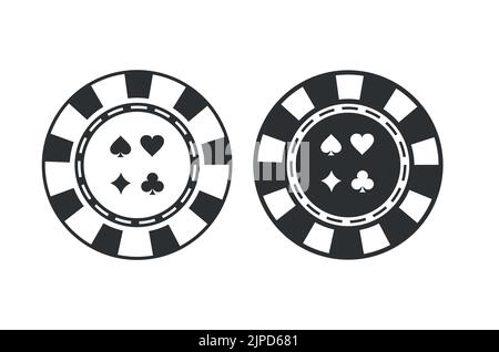 Poker Chip Queen SVG, Texas Holdem, Clubs, die Karten spielen, Glücksspiel, Casino-Wetten Stock Vektor