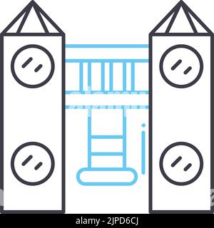 Spielplatzliniensymbol, Umrisssymbol, Vektordarstellung, Konzeptschild Stock Vektor