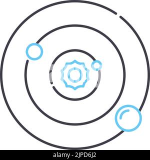 Sonnensystem Linie Symbol, Umriss Symbol, Vektor-Illustration, Konzept Zeichen Stock Vektor