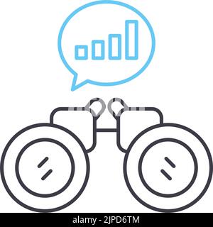Langzeit-Vision-Linie Symbol, Umrisssymbol, Vektordarstellung, Konzeptzeichen Stock Vektor