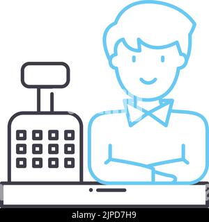 Anbieterliniensymbol, Umrisssymbol, Vektordarstellung, Konzeptzeichen Stock Vektor