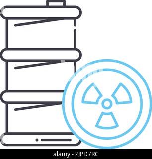 Symbol für gefährliche Abfälle, Umrisssymbol, Vektordarstellung, Konzeptschild Stock Vektor