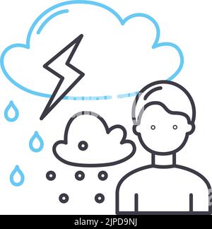 meteorologie-Liniensymbol, Umrisssymbol, Vektordarstellung, Konzeptzeichen Stock Vektor