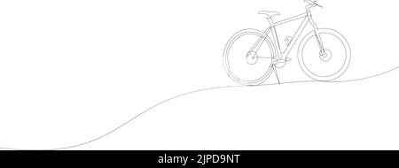 Kontinuierliche eine Linie Zeichnung von sportlichem Fahrrad oder Fahrrad. Vektorgrafik Stock Vektor