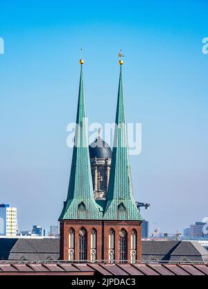 Kirchturm, nikolaikirche, altes stadthaus, molkenmarkt, Kirchtürme, Nikolaikirches Stockfoto