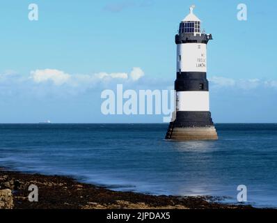 Penmon Trwyn Du Lighthouse Anglesey North Wales Oktober 2020 Stockfoto