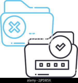 Zeilensymbol für das Ordnerpasswort, Umrisssymbol, Vektordarstellung, Konzeptzeichen Stock Vektor