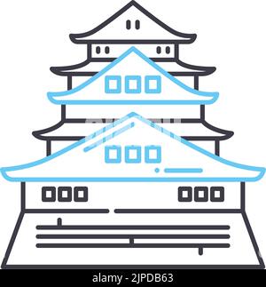 toji Temple Line Symbol, Umriss Symbol, Vektor-Illustration, Konzept Zeichen Stock Vektor