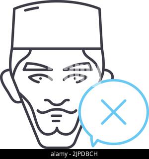 Keine Vereidigung Liniensymbol, Umrisssymbol, Vektordarstellung, Konzeptzeichen Stock Vektor