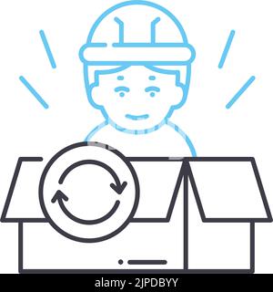 Produktlebenszyklus-Liniensymbol, Umrisssymbol, Vektordarstellung, Konzeptzeichen Stock Vektor