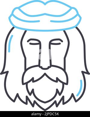 jesus christus Linie Symbol, Umriss Symbol, Vektor-Illustration, Konzept Zeichen Stock Vektor