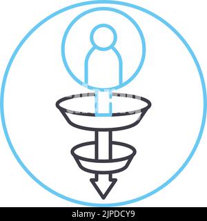 Benutzer Umwandlung Liniensymbol, Umrisssymbol, Vektordarstellung, Konzeptzeichen Stock Vektor