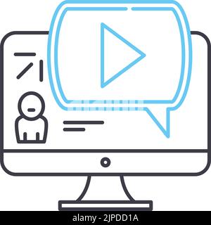 Symbol für Videoanruf, Umrisssymbol, Vektordarstellung, Konzeptzeichen Stock Vektor