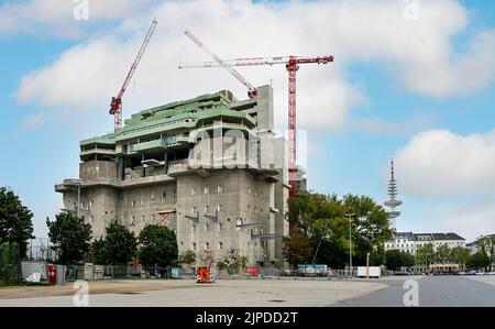 sankt pauli, flakturm iv, hansestadt hamburg, militarischer Bunker, feldstraße, Flakbunker Stockfoto