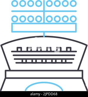 Sport Licht Stadion Linie Symbol, Umriss Symbol, Vektor-Illustration, Konzept Zeichen Stock Vektor