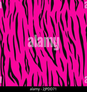 Eine Vektordarstellung des gestreiften nahtlosen rosa Tiger-Musters Stock Vektor
