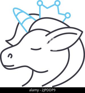 unicorn-Liniensymbol, Umrisssymbol, Vektordarstellung, Konzeptzeichen Stock Vektor