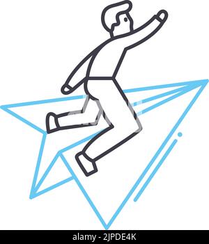 Vision Mission Linie Symbol, Umriss Symbol, Vektor Illustration, Konzept Zeichen Stock Vektor