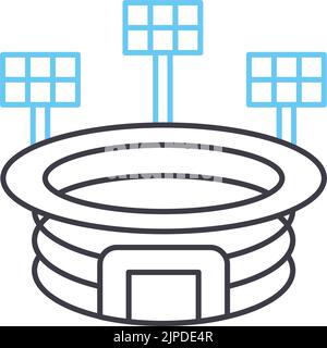 Spiel Stadion Linie Symbol, Umriss Symbol, Vektor-Illustration, Konzept Zeichen Stock Vektor