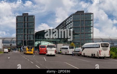 berlin, Hauptbahnhof, Bushaltestelle, Hauptbahnhöfe, Busbahnhof, Bushaltestellen Stockfoto