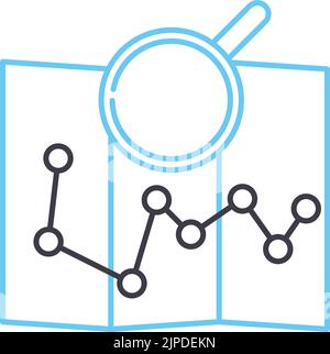 Liniensymbol der quantitativen Analyse, Umrisssymbol, Vektordarstellung, Konzeptzeichen Stock Vektor