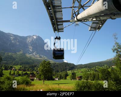 Eiger Express-Seilbahn, Grindelwald Terminal, Berner Oberland, Schweiz. Stockfoto