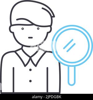 Headhunter Linie Symbol, Umriss Symbol, Vektor-Illustration, Konzept Zeichen Stock Vektor
