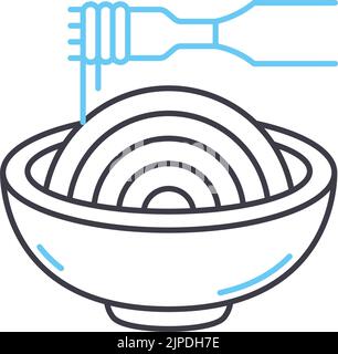 Nudelliniensymbol, Umrisssymbol, Vektordarstellung, Konzeptzeichen Stock Vektor