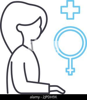 Gynäkologe Liniensymbol, Umrisssymbol, Vektordarstellung, Konzeptzeichen Stock Vektor