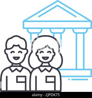 museum Personal Linie Symbol, Umriss Symbol, Vektor-Illustration, Konzept Zeichen Stock Vektor