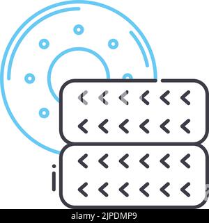 Liniensymbol für Reifen, Umrisssymbol, Vektordarstellung, Konzeptschild Stock Vektor