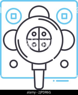 Symbol für zufällige Probenlinien, Umrisssymbol, Vektordarstellung, Konzeptzeichen Stock Vektor