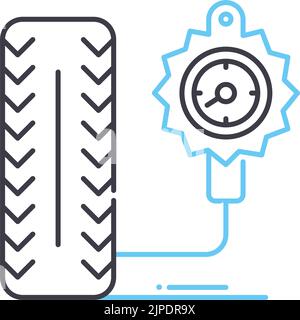 Symbol für die Pumpenlinie, Umrisssymbol, Vektordarstellung, Konzeptschild Stock Vektor