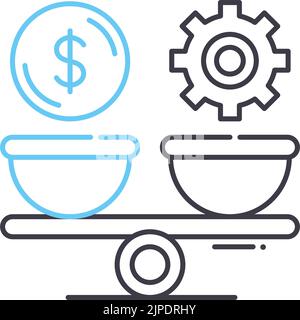 Leverage Line Icon, Outline Symbol, Vector Illustration, Concept Sign Stock Vektor