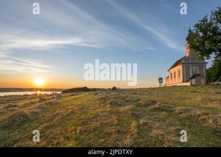 Wallfahrtskirche, Waging See, maria mühlberg, Heiligtümer, Waging Seen Stockfoto