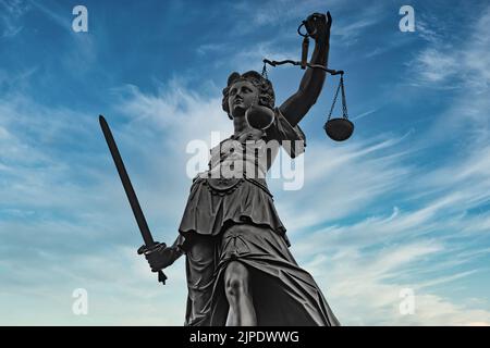 Statue, justitia, Göttin, Statuen, Gerechtigkeit, lady Justice, Lady Justices Stockfoto