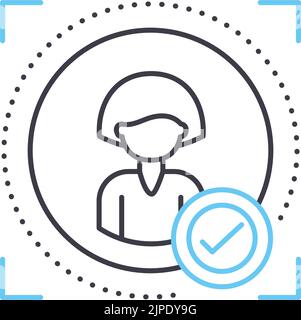 Persönliches Identitätsliniensymbol, Umrisssymbol, Vektordarstellung, Konzeptzeichen Stock Vektor