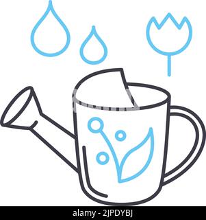 Bewässerung kann Linie Symbol, Umriss Symbol, Vektor-Illustration, Konzept Zeichen Stock Vektor