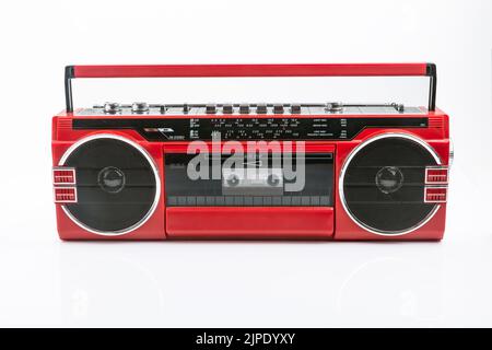 Radio- und Tonaufzeichnung, Ghetto-Blaster, Kassettenrekorder, Radiorecorder, Tonaufzeichnung, Ghetto-Blaster Stockfoto