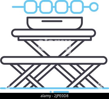 Symbol für öffentliche Schreibtischlinie, Umrisssymbol, Vektordarstellung, Konzeptschild Stock Vektor
